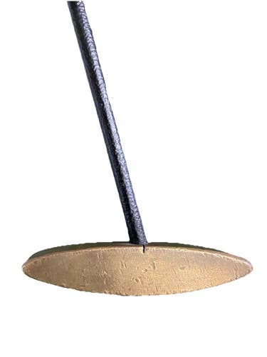 Natural Golf Center Shaft Brass Blade Putter 35" Vintage Square Factory Grip RH
