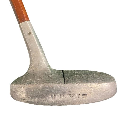 Burton Golf Orvis 66 Mallet Putter Hexagon Wood Shaft 34.5" RH Leather Grip Nice