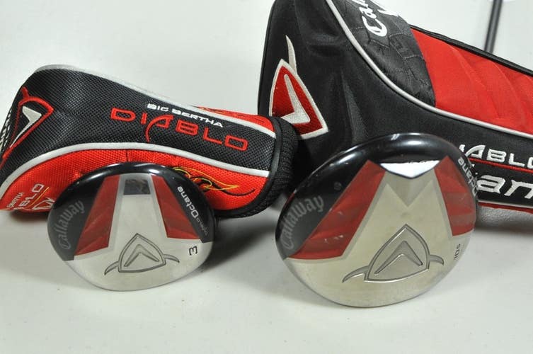 LEFT HANDED Callaway Diablo Octane 10.5* Driver and 3 Fairway Wood Stiff #201127