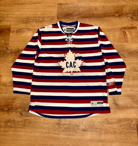 Reebok Premier Montreal Canadiens Centennial Jersey Barber Pole 1909-2009 (XL)