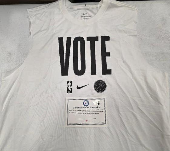 Philadelphia 76ers Player Issued 2024/25 "VOTE" Sleeveless Warm Up Shirt w/COA