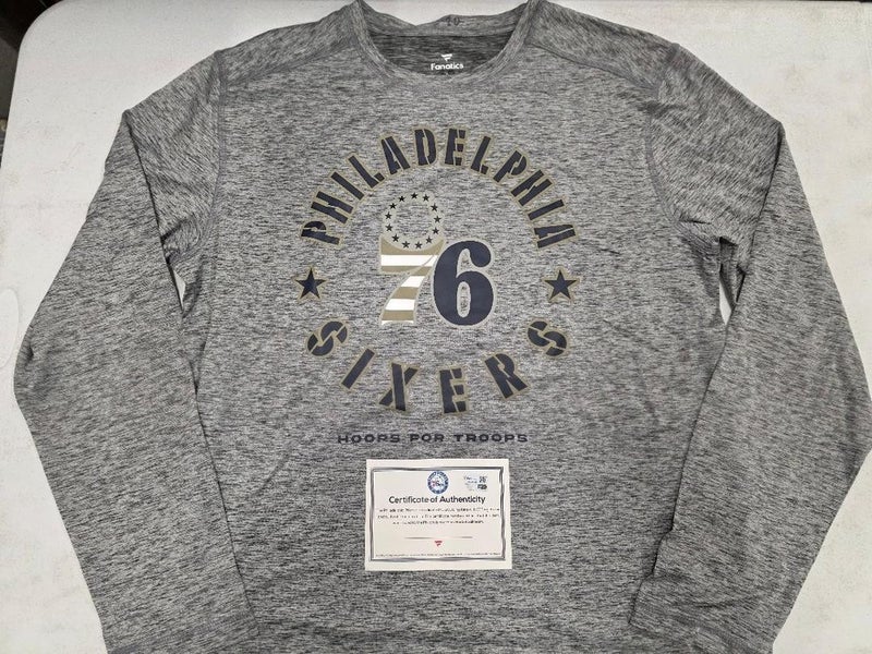 Philadelphia 76ers Player Issued 2024/25 "Hoops Troops" L/S Warm Up Shirt w/COA