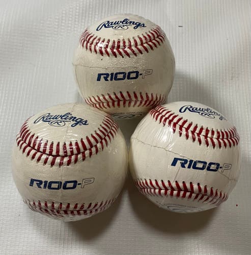 New Rawlings R100 P Baseballs 3 Pack