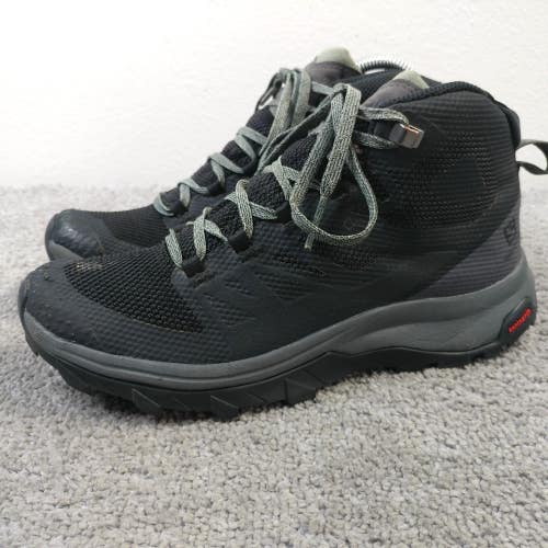 Salomon Outline GTX Mid Hiking Boots Womens 7.5 Shoes Black Contagrip Waterproof