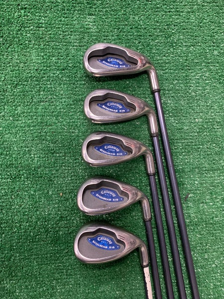 Men's Callaway Steelhead X-16 Iron Right Handed Stiff Flex Graphite Shaft (Used) #7-9 PW, SW
