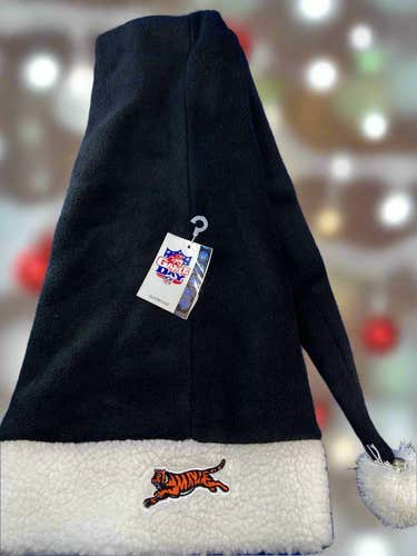 Cincinnati Bengals Vintage Late '90s NFL Fleece NOS Santa Hat w/Bell (New)