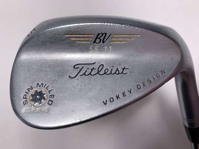 Titleist Vokey Spin Milled SM4 Chrome Sand Wedge SW 56* 11 Wedge Steel Mens RH
