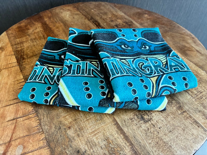 Three New San Jose Inspired Microfiber Skate Towels: Teal/Black Stingrays