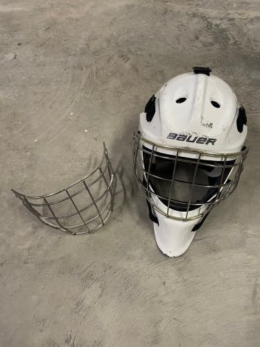 Senior Bauer NME 10 Goalie Mask (Used) with Extra Cage
