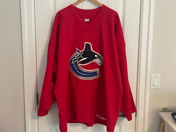 Authentic Jofa Vancouver Canucks West Coast Express Practice Red Jersey Size 58
