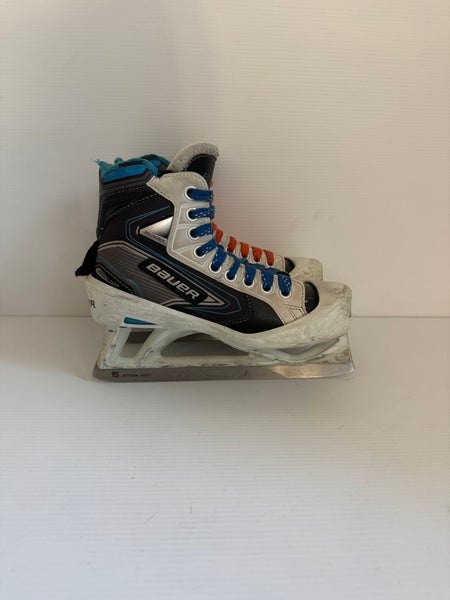 Used Size 2 D Junior Bauer Reactor 5000 Hockey Goalie Skates