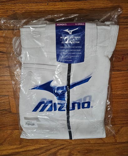 White Women's XS Adult Mizuno Game Pants (New)