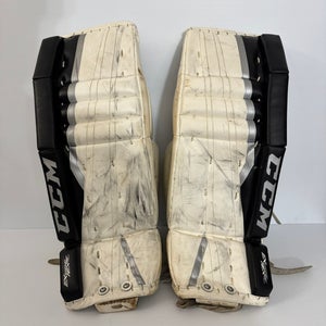 Used Size 26" + 1" CCM Extreme Flex 760 Goalie Leg Pads White/Grey/Black