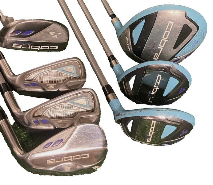 Cobra Golf Set For 5' Tall Youth RH Junior Graphite Driver,3w,5h,7i,9i,SW,P Nice