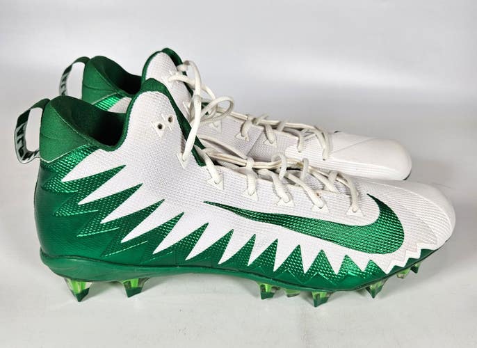 Nike Alpha Menace Cleats 871451-134 Green/White Mid Mens Size 18