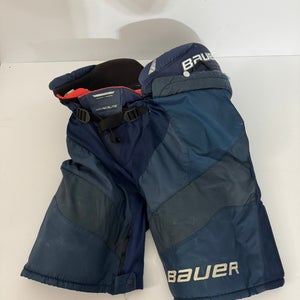 Used Navy Senior Large Bauer Vapor Hyperlite Hockey Pants