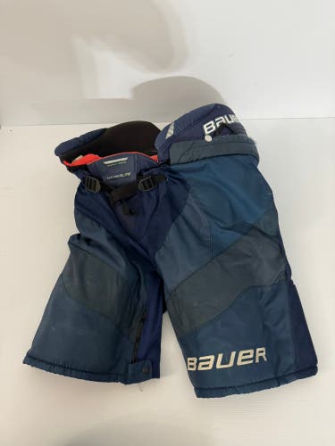 Used Navy Senior Large Bauer Vapor Hyperlite Hockey Pants