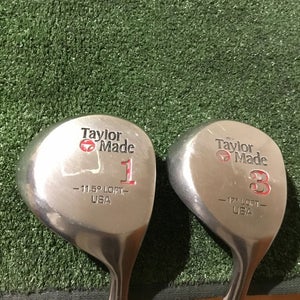 Taylormade Metalwood Pittsburgh Persimmon Woods Set D & 3W Regular Taylite Steel