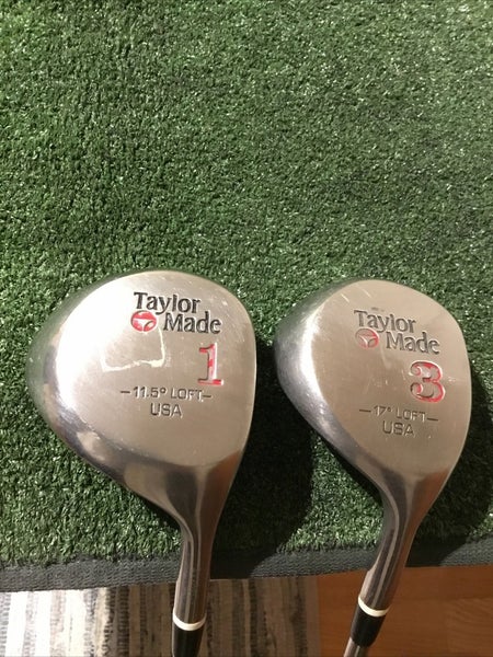 Taylormade Metalwood Pittsburgh Persimmon Woods Set D & 3W Regular Taylite Steel