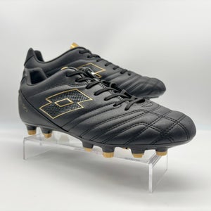 Lotto Stadio 705 FG Soccer Cleats Black Gold Italian Flag Mens Size 8.5