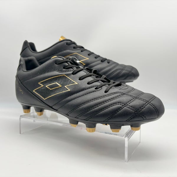 Lotto Stadio 705 FG Soccer Cleats Black Gold Italian Flag Mens Size 8.5