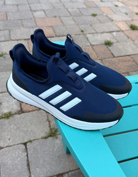 MENS ADIDAS X PLR PULSE ATHLETIC SLIP-ON SHOES DARK BLUE CLOUD WHITE CARBON 11.5