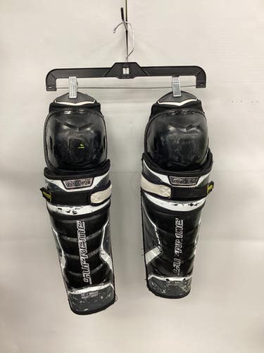 Used Bauer SUPREME 2S PRO Senior Shin Guards Black 15" 11851-S000036678
