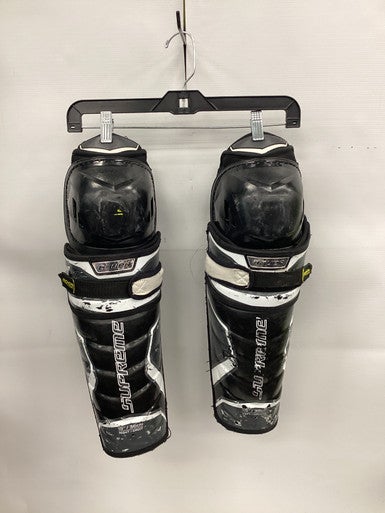 Used Bauer SUPREME 2S PRO Senior Shin Guards Black 15" 11851-S000036678