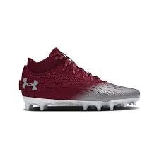 New men's 11 Under Armour Spotlight clone 4 MC maroon/silver 3027977 800 football/lacrosse cleats