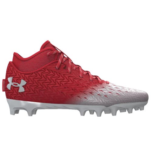 New men's 11.5 Under Armour Spotlight clone 4 MC red/silver 3027977 800 football/lacrosse cleats