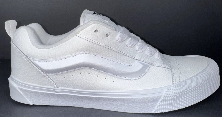 Vans Knu Skool Mens Size 13 Skater Shoe Sneakers White Suede Ultracush New