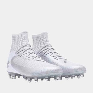 New men's 12 Under Armour highlight 2 MC white/silver 3027303-100 football/lacrosse cleats