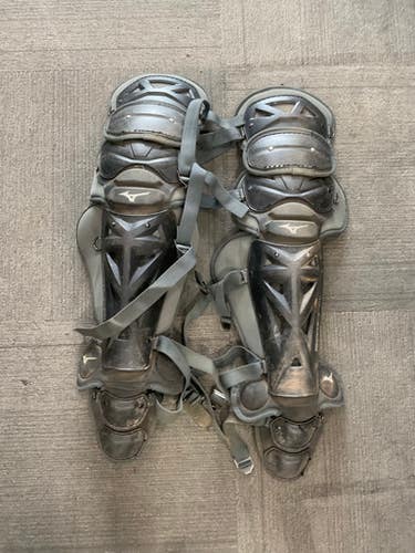 Used Mizuno SAMURAI Catchers Leg Guards Black Adult 11614-S000220026