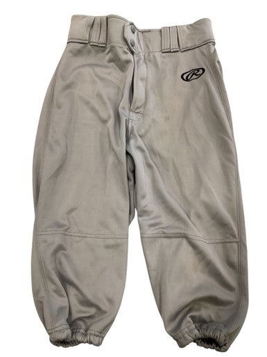 Used Rawlings YOUTH SMALL GREY BASEBALL PANTS BB/SB Pant Boys Grey SM 11884-S000051295
