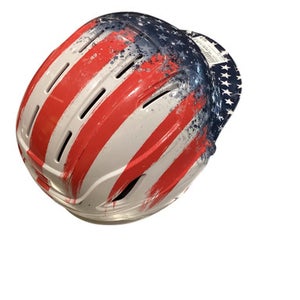 Used Adidas USA HELMET W/JAW GUARD Batting Helmet No Mask White/Royal/Red LG 11884-S000051342