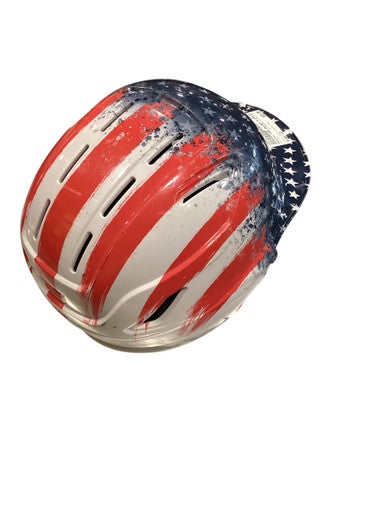 Used Adidas USA HELMET W/JAW GUARD Batting Helmet No Mask White/Royal/Red LG 11884-S000051342