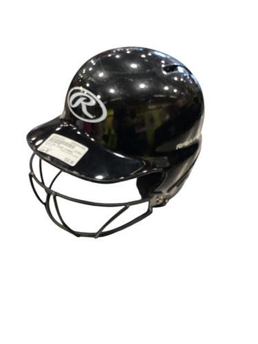 Used Rawlings BLACK W/MASK Batting Helmet w/Mask Black MD 11884-S000051343