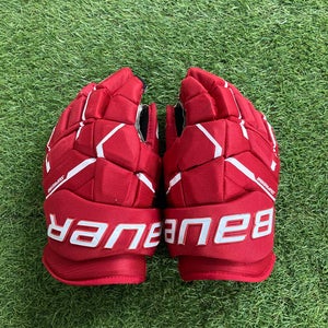Red Senior Bauer Supreme M5 Pro Gloves 13" (Used)