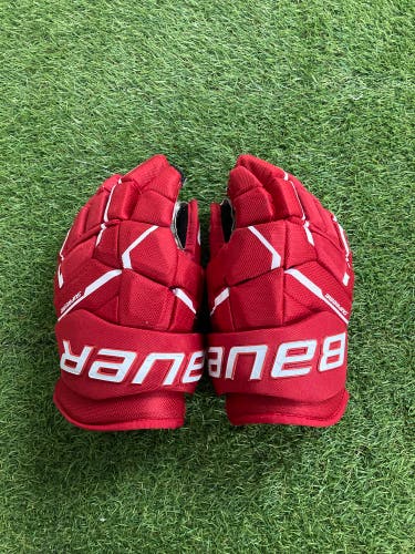 Red Senior Bauer Supreme M5 Pro Gloves 13" (Used)