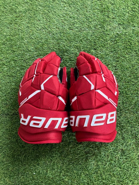 Red Senior Bauer Supreme M5 Pro Gloves 13" (Used)