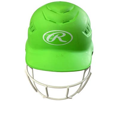 Used Rawlings BB HELMET Batting Helmet w/Mask Green SM 11760-S000080849