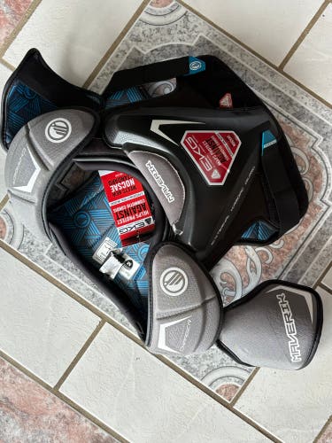 Medium Youth Maverik Charger Shoulder Pads (New) meets all NOCSAE standards