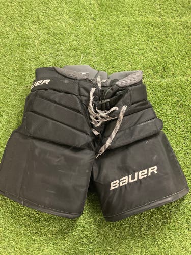 Black Intermediate Small Bauer Elite Hockey Goalie Pants (Used)