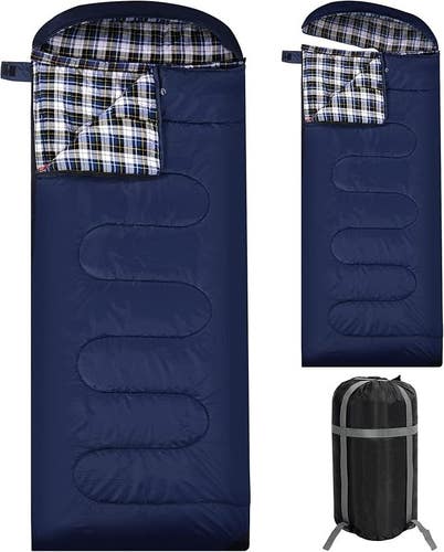 REDCAMP Flannel Sleeping Bag for Adults, Comfortable Cotton Sleeping Bags for Ca