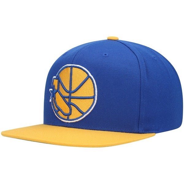Men's Mitchell & Ness Royal/Gold Golden State Warriors Hardwood Classics RARE