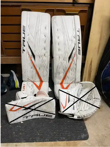 35"  Flyers True L20.1 Goalie Leg Pads ONLY Pro Stock (Used)