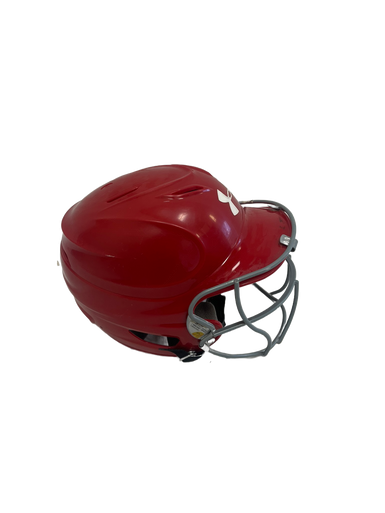 Used Under Armour RAC010 Batting Helmet w/Mask Red One Size 11692-S000140168