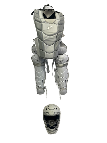 Used Champro OPTIMUS PRO Catchers Helmet w/Mask White LG 11692-S000140195