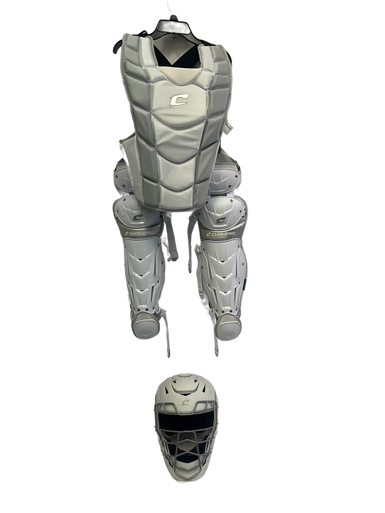 Used Champro OPTIMUS PRO Catchers Helmet w/Mask White LG 11692-S000140195