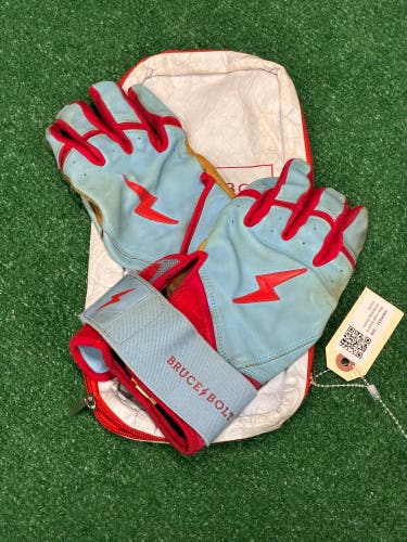 Blue Large Bruce Bolt Batting Gloves (Used)